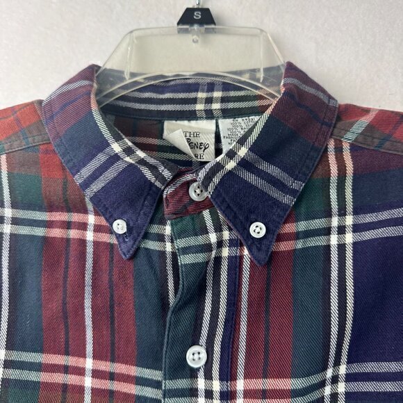 The Disney Store Mickey Mouse Embroidered Button Down Shirt Tartan Men's M  VTG - Picture 3 of 5